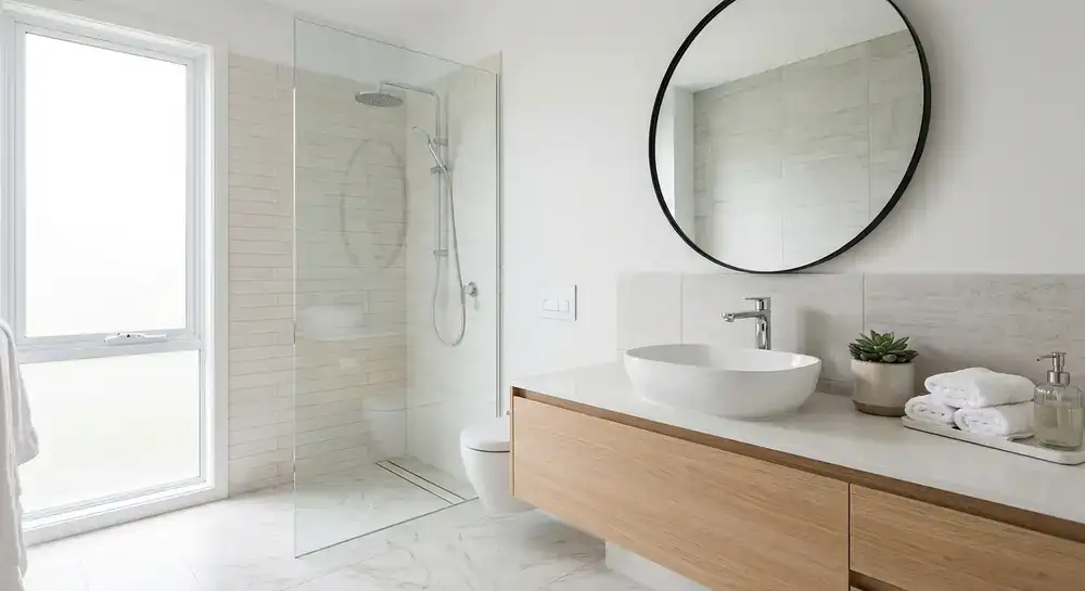 Elegantes modernes Badezimmer mit Plovance Ausstattung